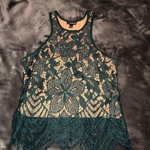 Express nude and green top in great condition